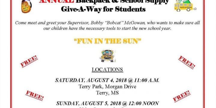 Back to School Annual Backpack & School Supply Give-A-Way for Students