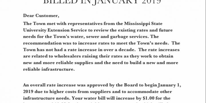 Notice of Increased Water/Sewer/Garbage Rates